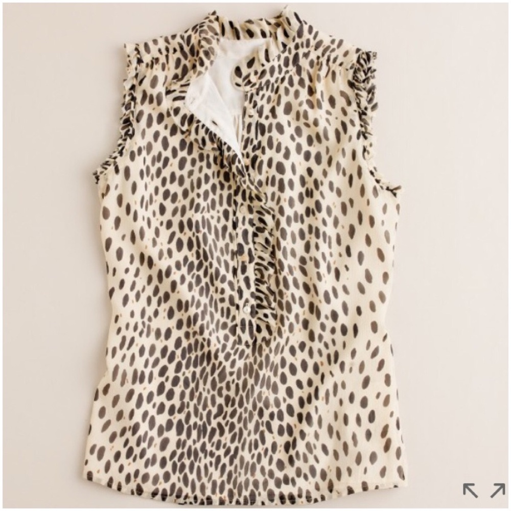 J. Crew Natasha Silk Animal Print Blouse - 0